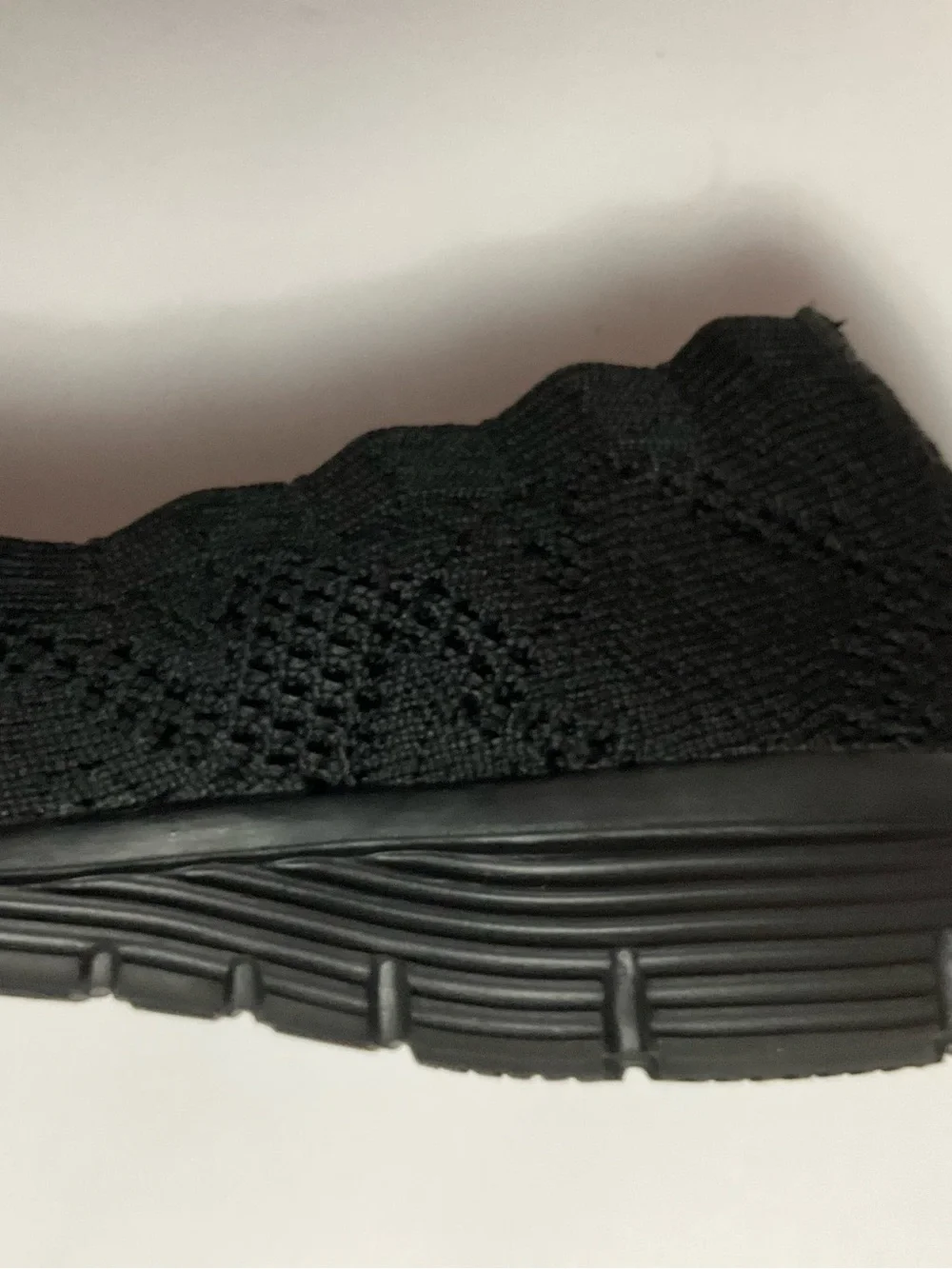 Skechers Women's Black Slip-On Knit Memory Foam Flats
